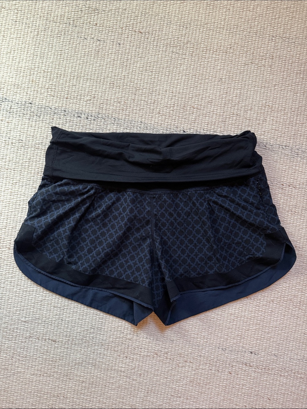 Lululemon Black Patterned Running Shorts